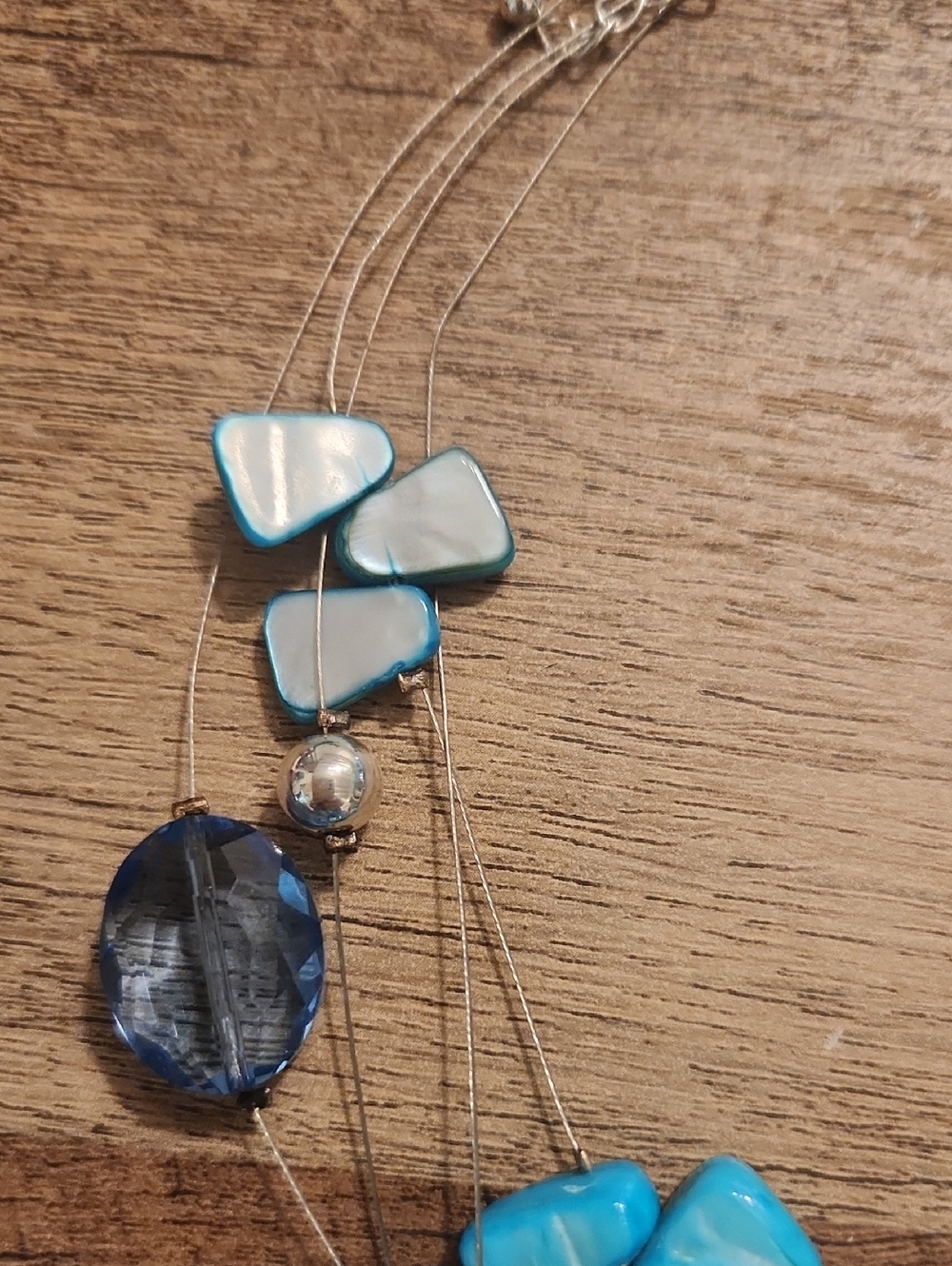 croft & barrow Turquoise & Light Blue Multi-Strand Shell Necklace - Picture 4 of 6